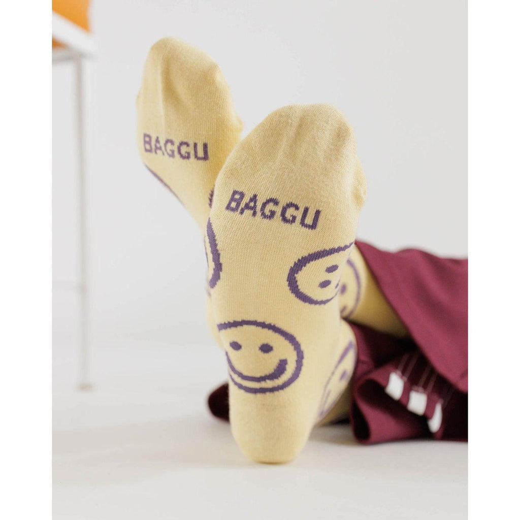 Baggu – Adult crew socks - Butter Happy | Scout & Co
