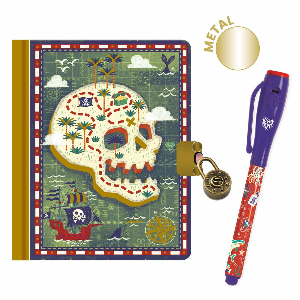 Djeco - Steve little secret notebook with lock, key and magic pen | Scout & Co