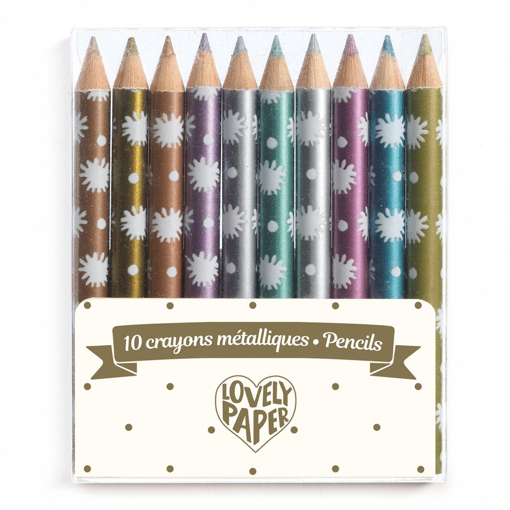 Djeco - Mini metallic colouring pencils - set of 10 | Scout & Co