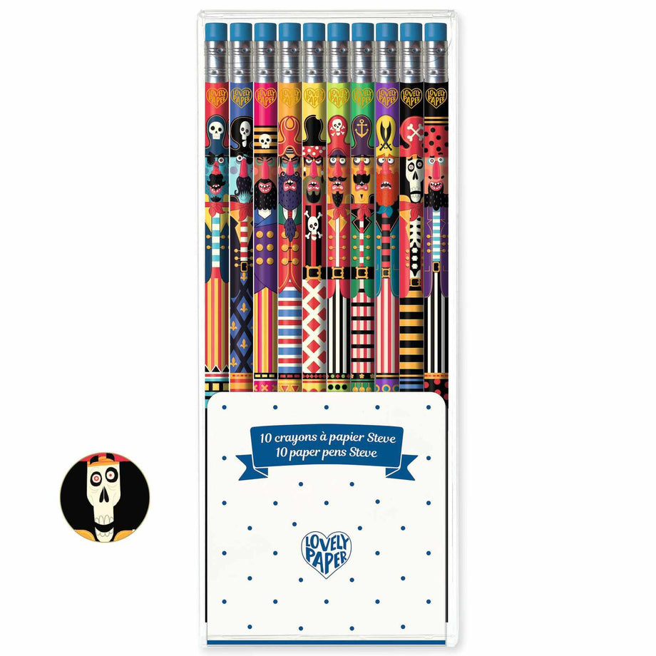 Djeco Steve Pirate Pencils Set of 10 UK Stockist Scout  Co