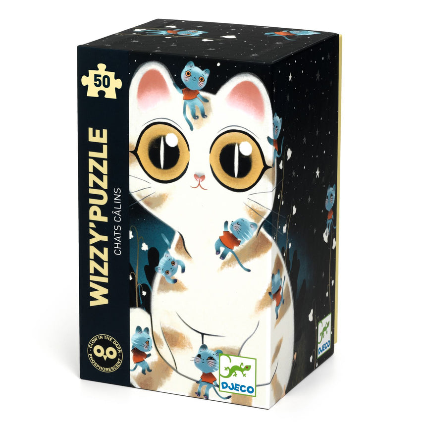 Djeco - Cuddly Cats 50-piece glow-in-the-dark jigsaw puzzle | Scout & Co