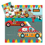 Djeco - The Racing Car 16-piece silhouette jigsaw puzzle | Scout & Co
