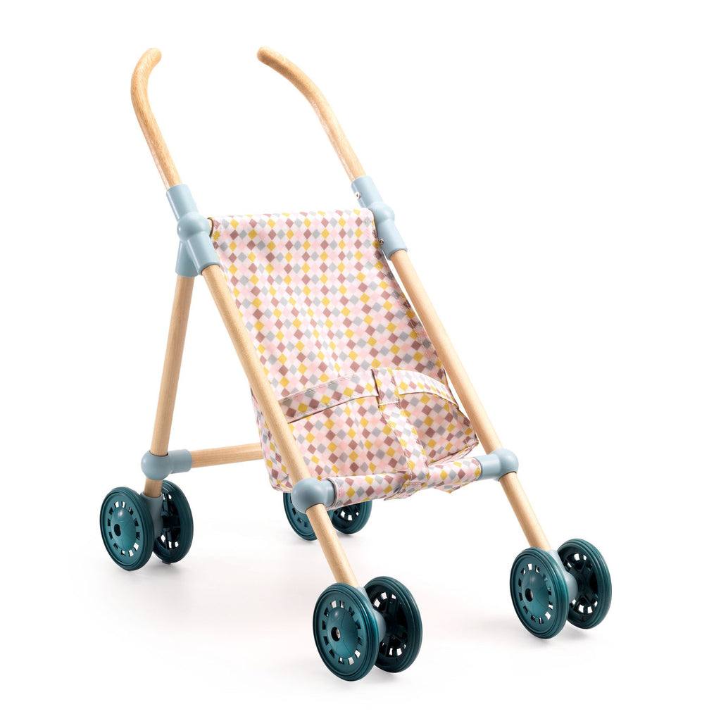 Djeco - Toddler doll wooden stroller - Little Cubes | Scout & Co
