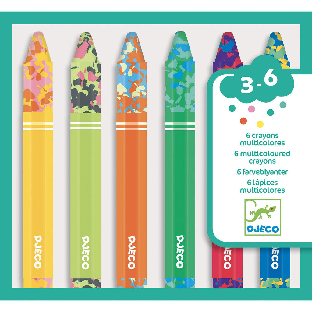 Djeco - Multicoloured Flower crayons - set of 6 | Scout & Co