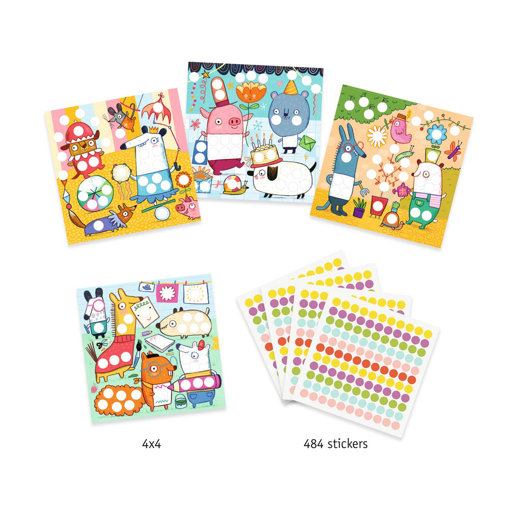 Djeco - Create With Stickers set - Coloured Dots | Scout & Co