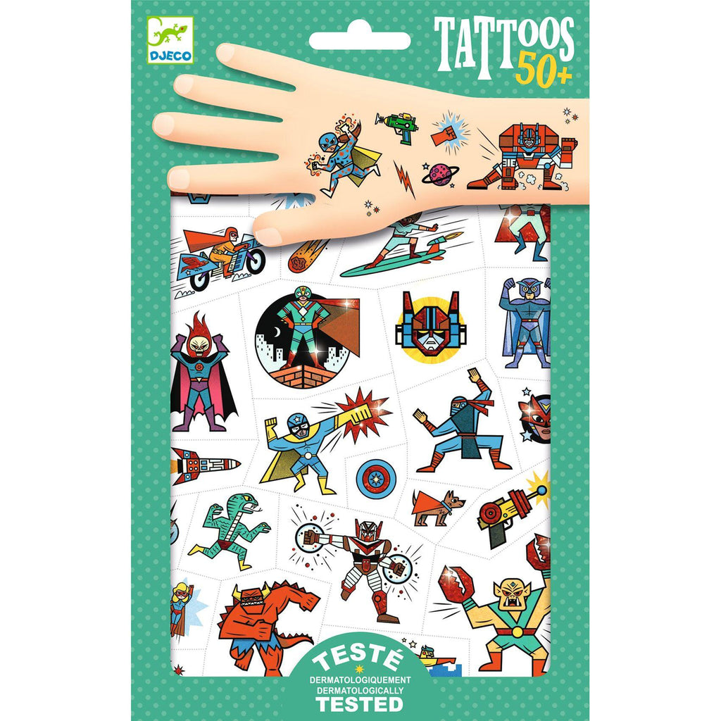 Djeco - Heroes vs Villains temporary tattoos | Scout & Co