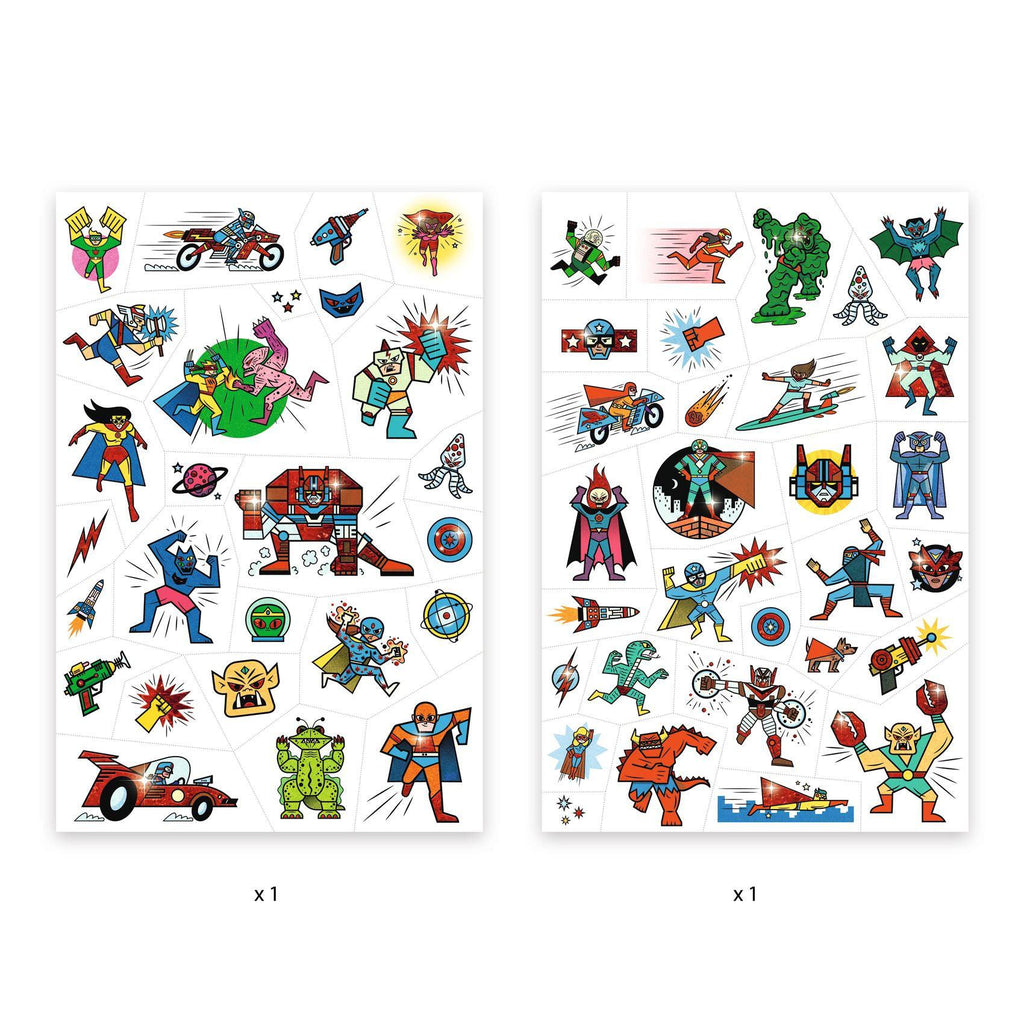 Djeco - Heroes vs Villains temporary tattoos | Scout & Co