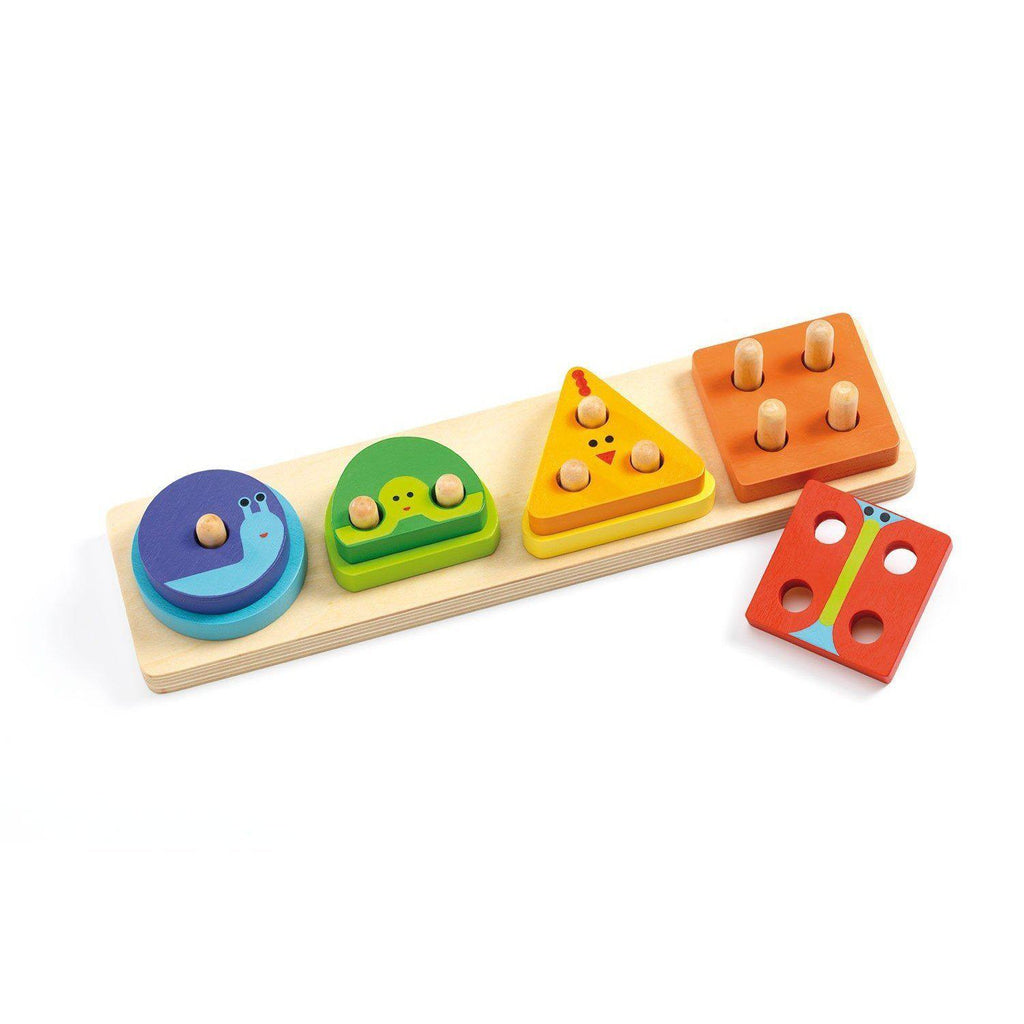 Djeco - 1234 Basic wooden stacking puzzle | Scout & Co