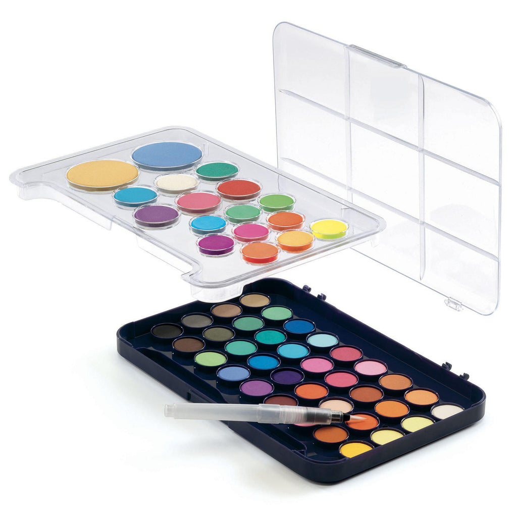 Djeco - Artist's Palette - set of 50 gouache paints + water brush pen | Scout & Co