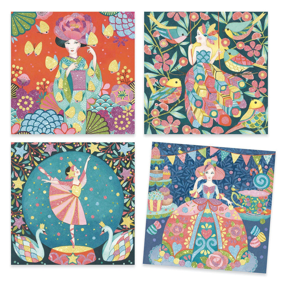 Djeco - Gentle Life Of Fairies Glitter Boards Craft Set