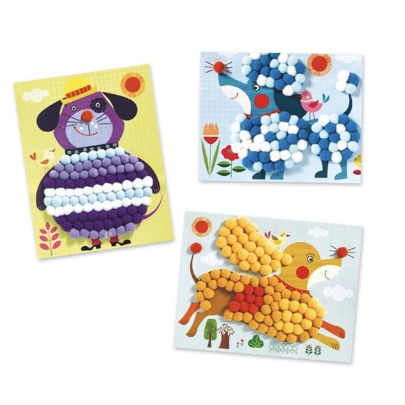 Djeco - Dogs To Stroke pompom collage craft kit | Scout & Co