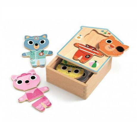 Djeco - Dressup-mix wooden puzzle game | Scout & Co