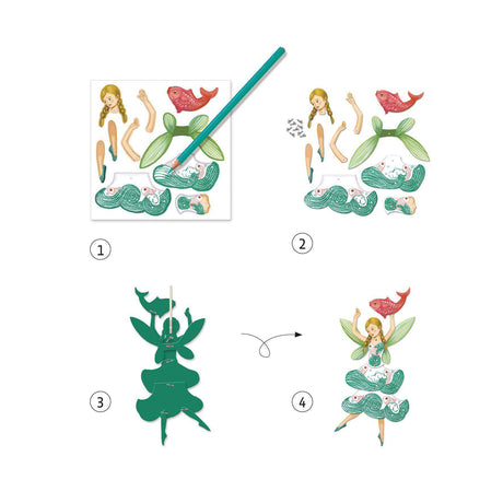 Djeco - Fairies jumping jacks to colour in | Scout & Co