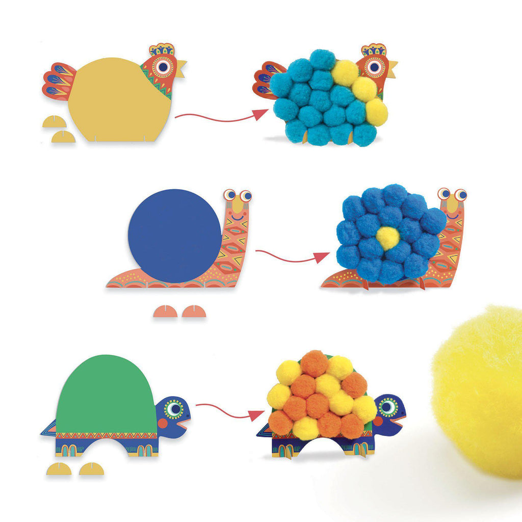 Djeco - Fluffy Animals pompom art kit | Scout & Co
