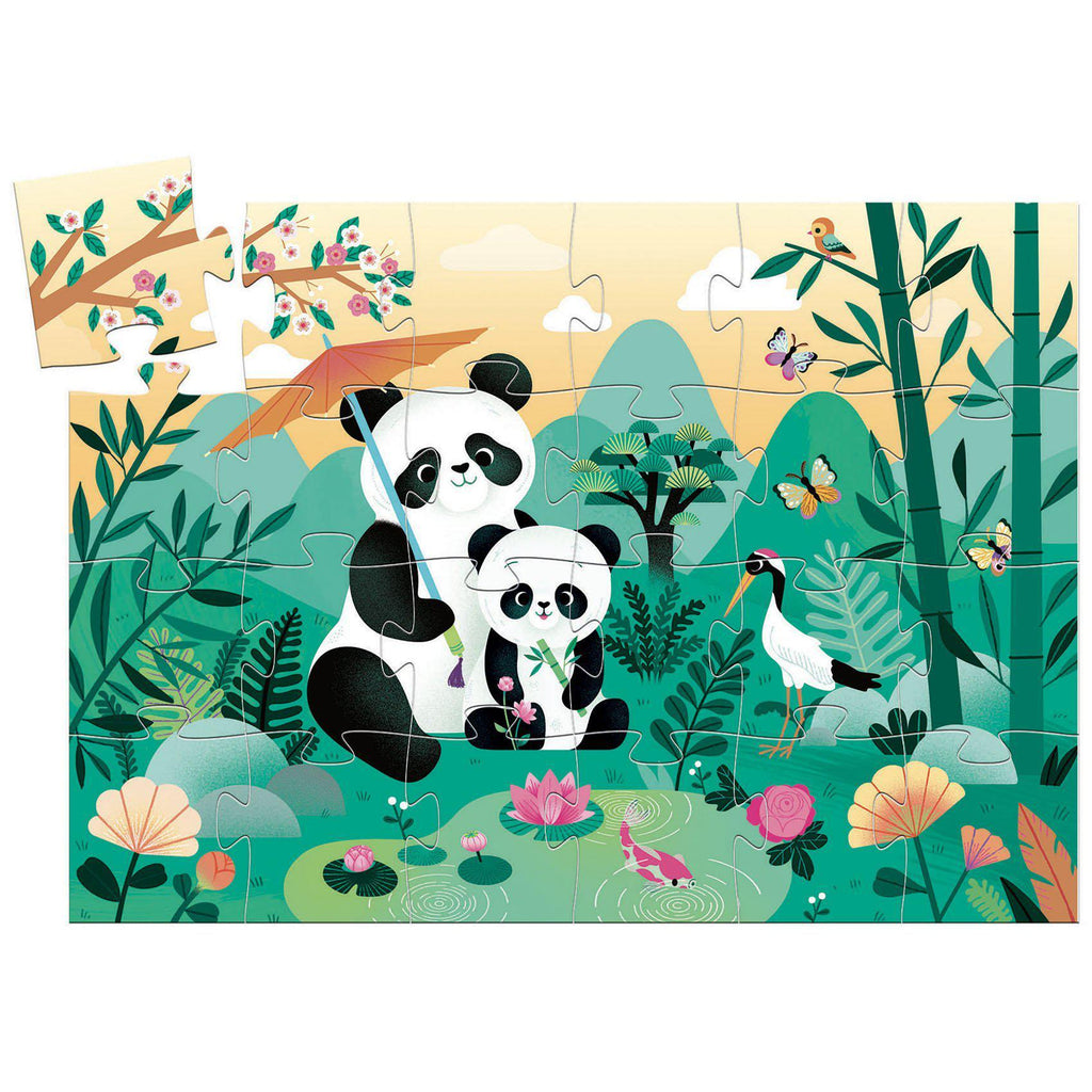 Djeco - Léo The Panda 24-piece silhouette jigsaw puzzle | Scout & Co