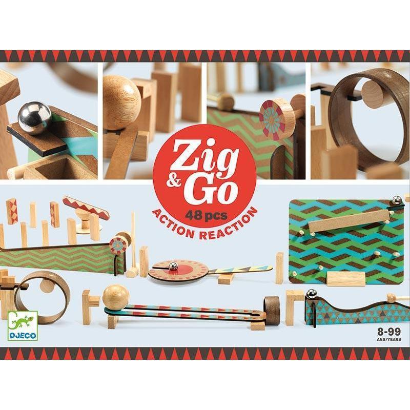 Djeco - Zig & Go Action Reaction Construction Game - 48 pieces | Scout & Co