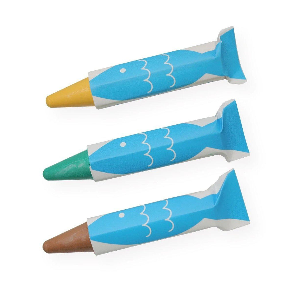 Kitpas - set of 3 rice wax crayons for bath - brown, green, yellow | Scout & Co