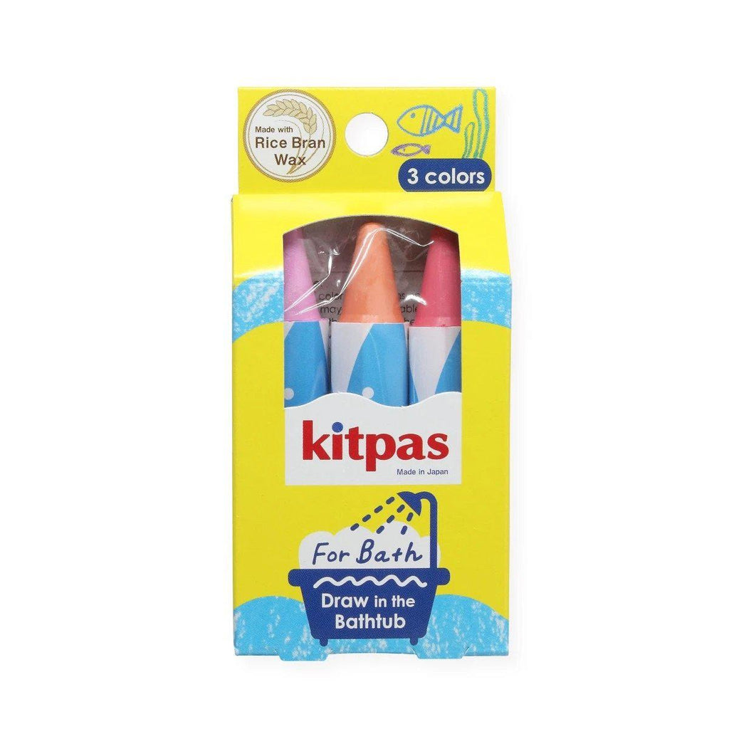 Kitpas - set of 3 rice wax crayons for bath - pink, orange, red | Scout & Co