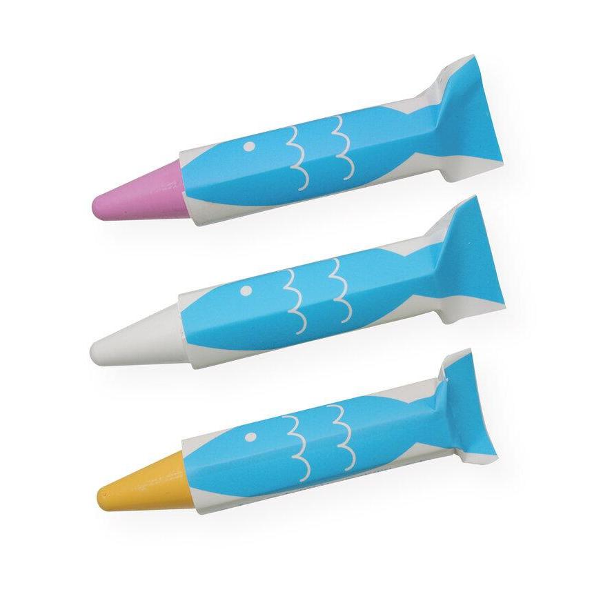 Kitpas - set of 3 rice wax crayons for bath - yellow, white, pink | Scout & Co