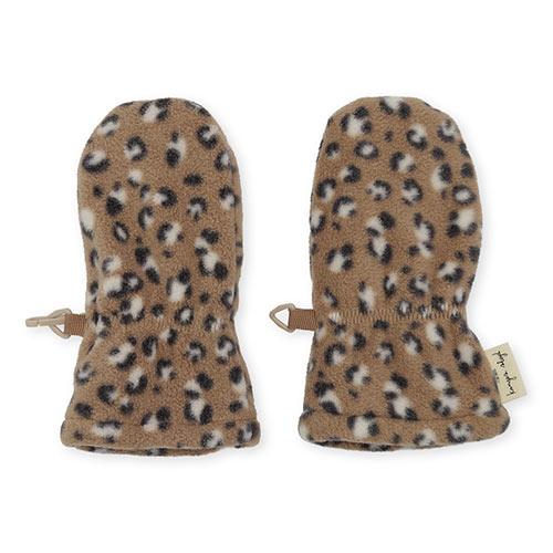 Konges Sløjd - Hezla fleece mittens - Leopard Brown | Scout & Co