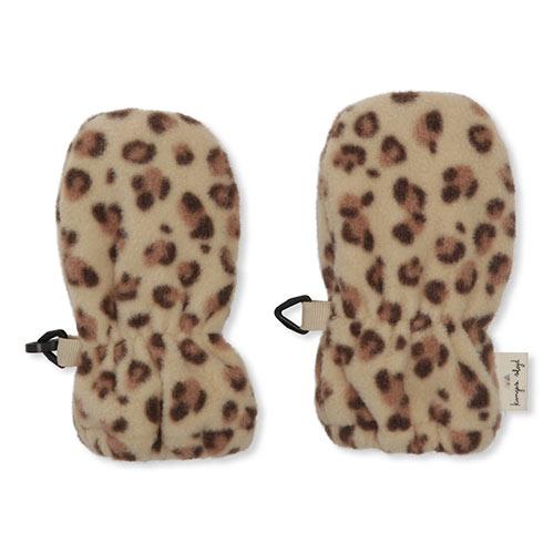 Konges Sløjd - Hezla fleece mittens - Leopard Cream | Scout & Co