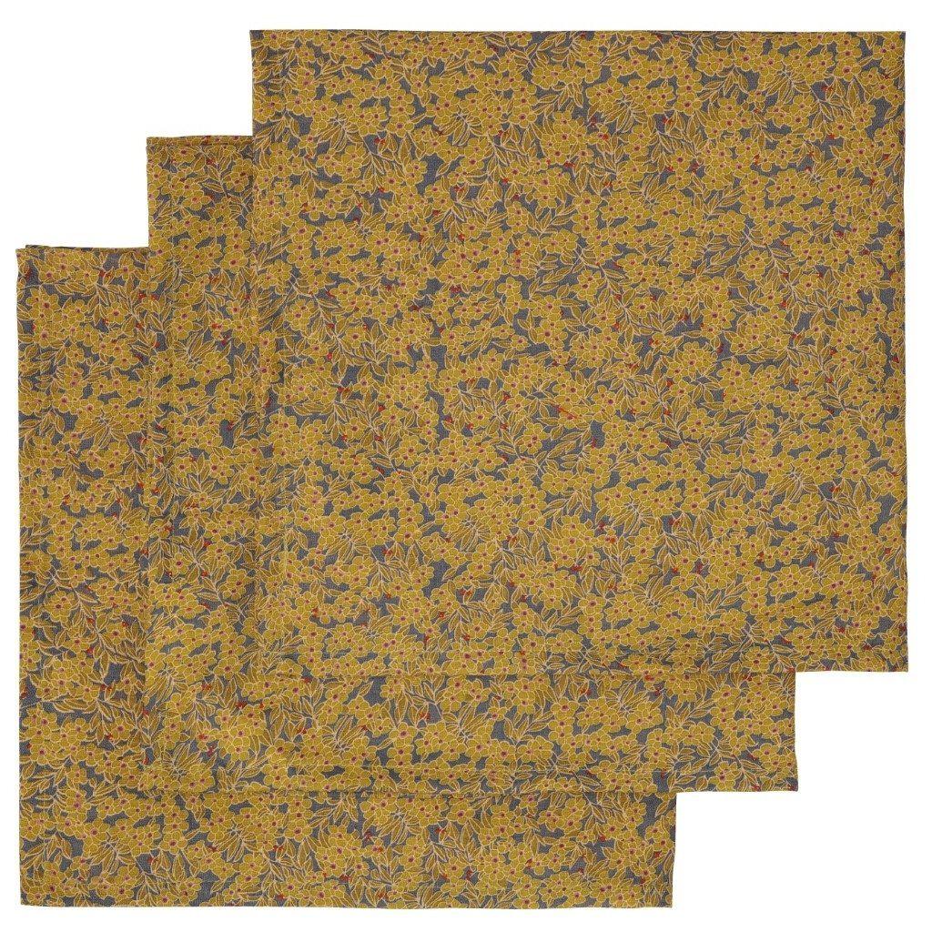 Konges Sløjd - Muslin cloths 3 pack - Winter Leaves Mustard | Scout & Co