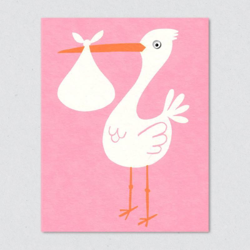 Lisa Jones Studio - pink stork card | Scout & Co