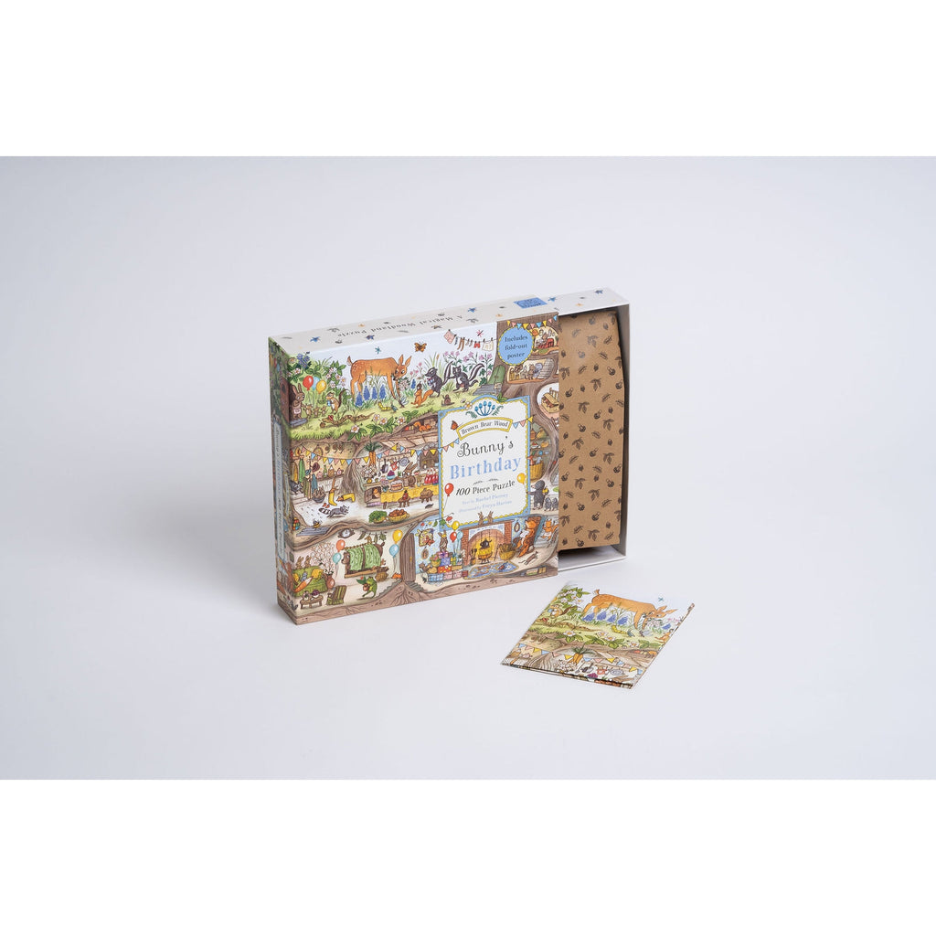 Brown Bear Wood: Bunny's Birthday Party 100-piece jigsaw puzzle - Rachel Piercey | Scout & Co