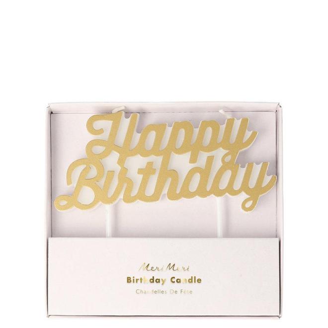 Meri Meri - Gold Happy Birthday candle | Scout & Co