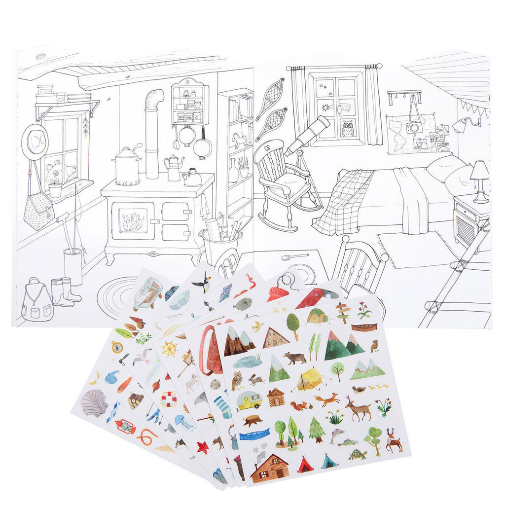 Moulin Roty - Explorer colouring + sticker book | Scout & Co