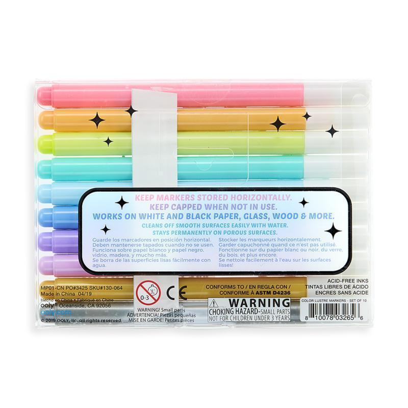 Ooly - Colour Lustre metallic brush markers - set of 10 | Scout & Co