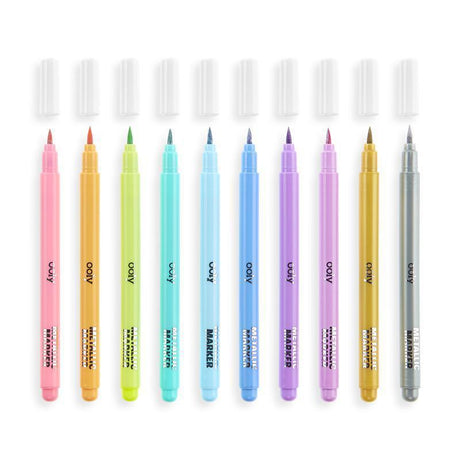 Ooly - Colour Lustre metallic brush markers - set of 10 | Scout & Co