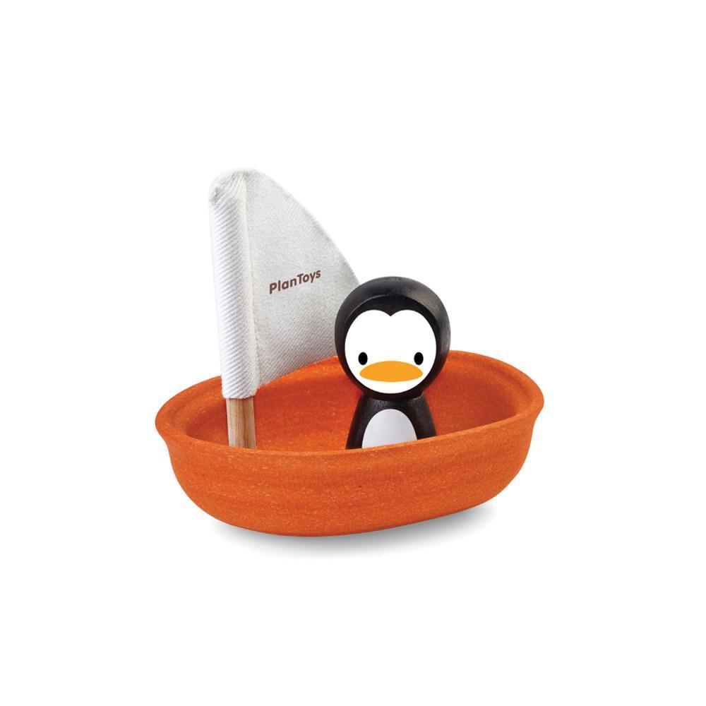 Plan Toys - Sailing boat bath toy - penguin | Scout & Co