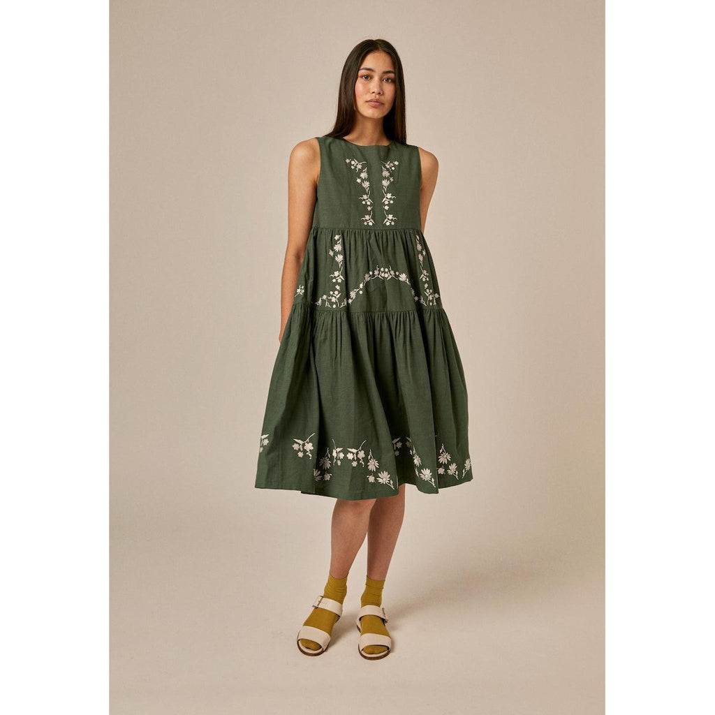 Sideline - Vita green embroidered dress - women | Scout & Co