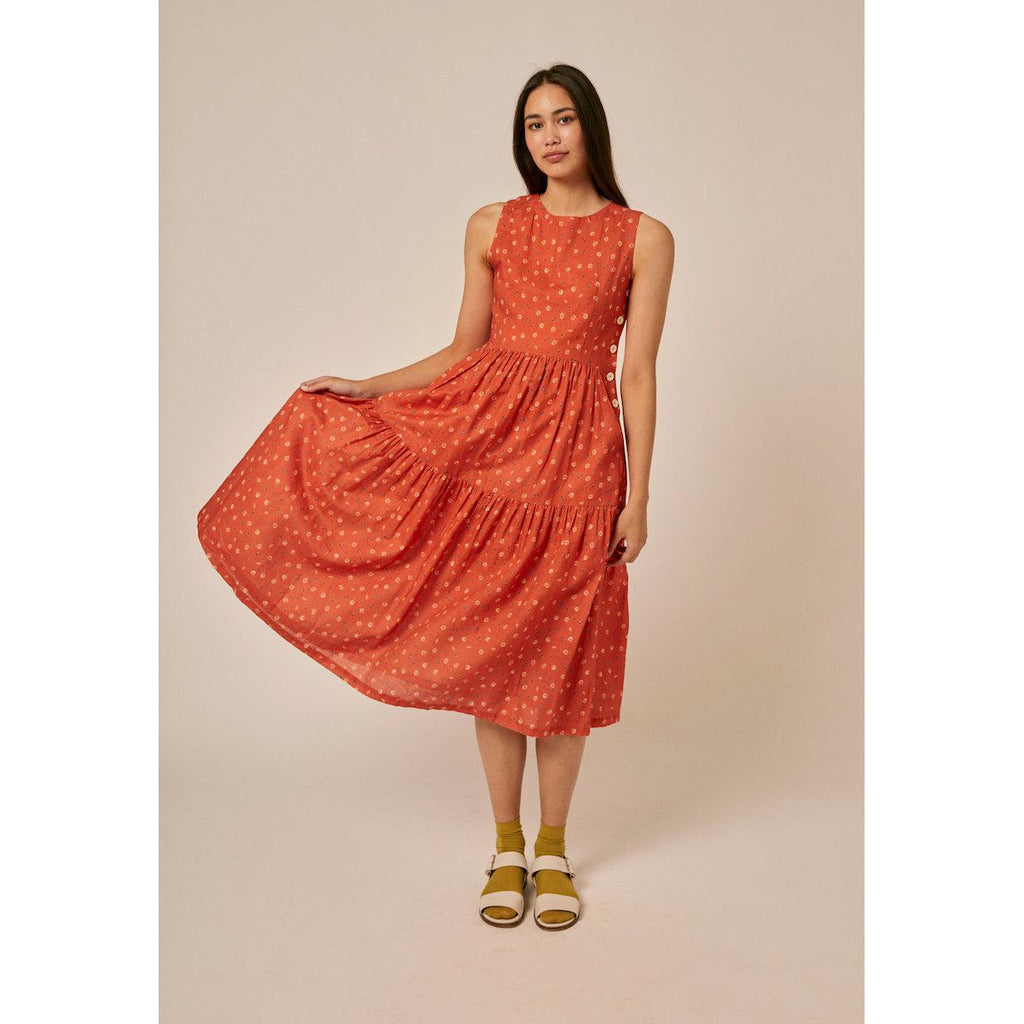 Sideline - Gaia orange floral print dress - women | Scout & Co