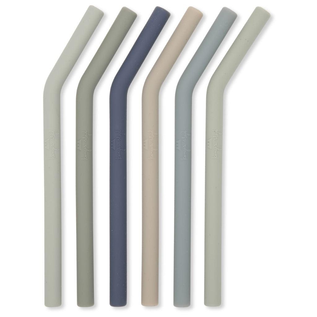 Konges Sløjd - Mini silicone straws - set of 6 - Beach blue | Scout & Co