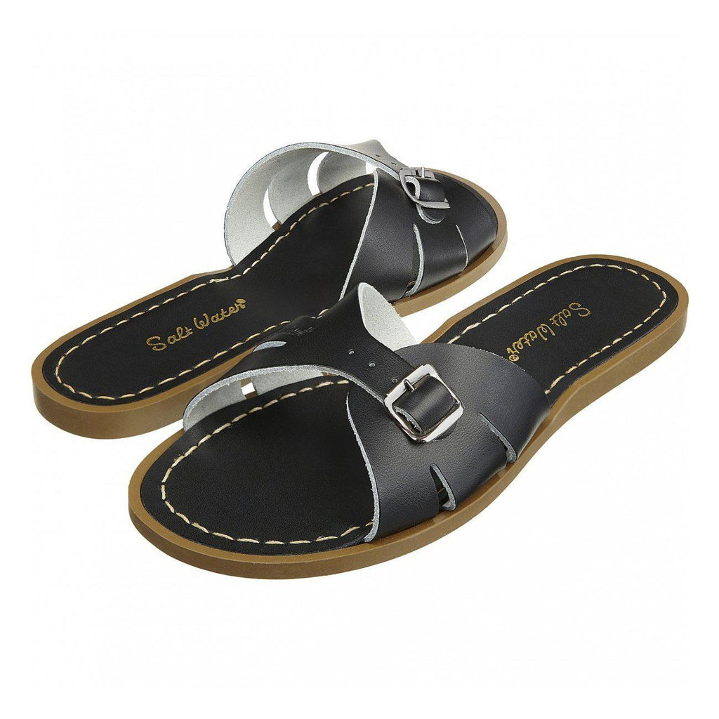Saltwater Classic Slide Sandals - Black - Adult | Scout & Co
