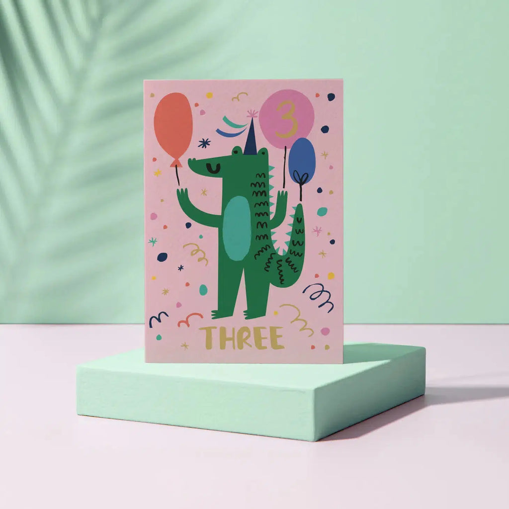 Rumble Cards - Crocodile 3rd birthday card | Scout & Co