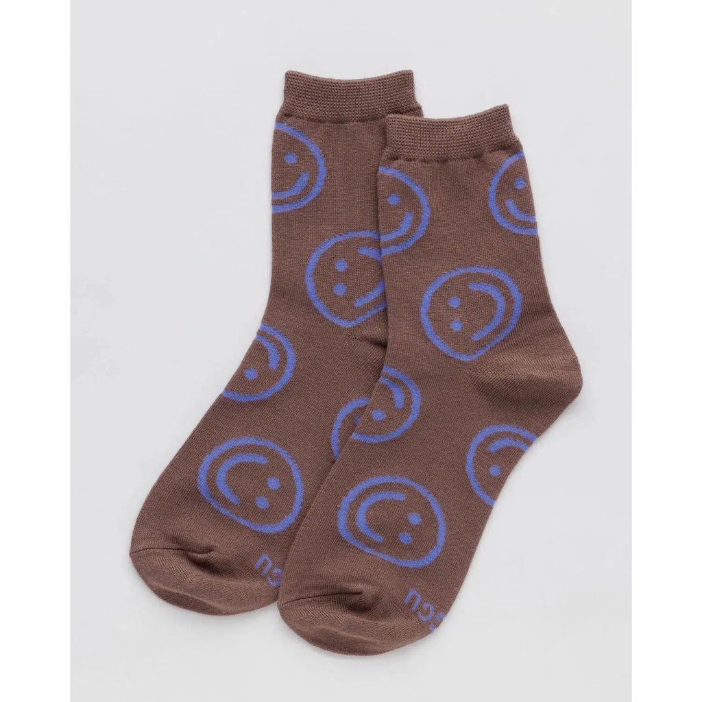 Baggu – Adult crew socks - Cocoa Happy | Scout & Co