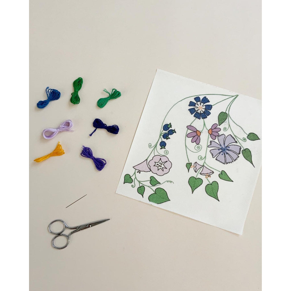 Britney Pompadour - Super Big Easy Embroidery Kit - Purple Flowers | Scout & Co