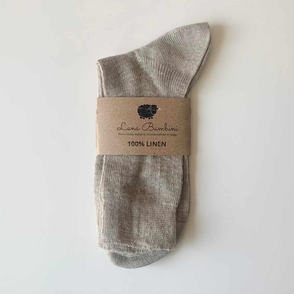 Lana Bambini - Zeta linen socks - light grey - adult | Scout & Co