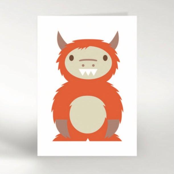 Dicky Bird - Orange Monster Card - Birthday - UK Stockist | Scout & Co