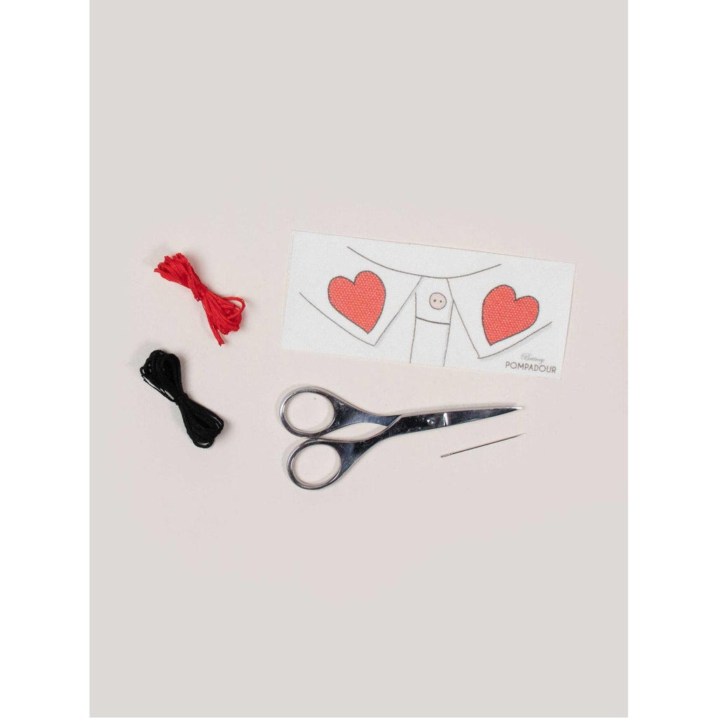 Britney Pompadour - Easy Collar Embroidery Kit - Hearts | Scout & Co