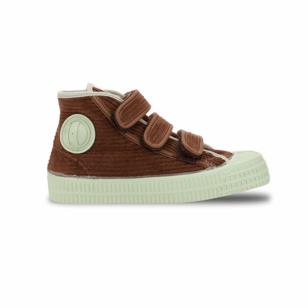 Novesta - Star Dribble Kid Velcro Corduroy shoes - Brown / Mint | Scout & Co