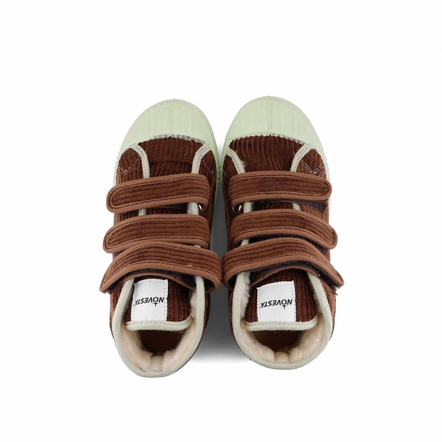 Novesta - Star Dribble Kid Velcro Corduroy shoes - Brown / Mint | Scout & Co